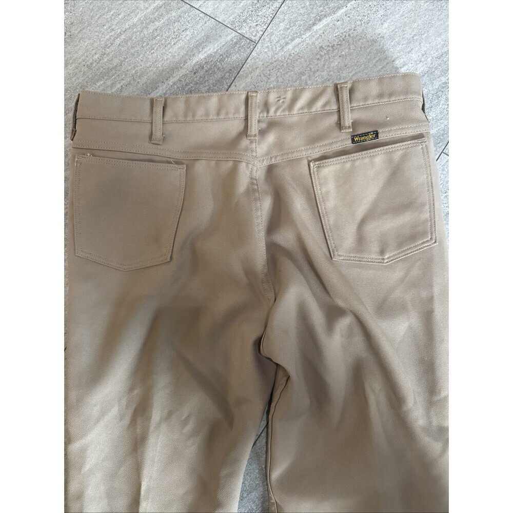 Vintage Wrangler Western Pants Rancher Mens Size 40 x 32 Cowboy Straight Tan - Picture 2 of 7